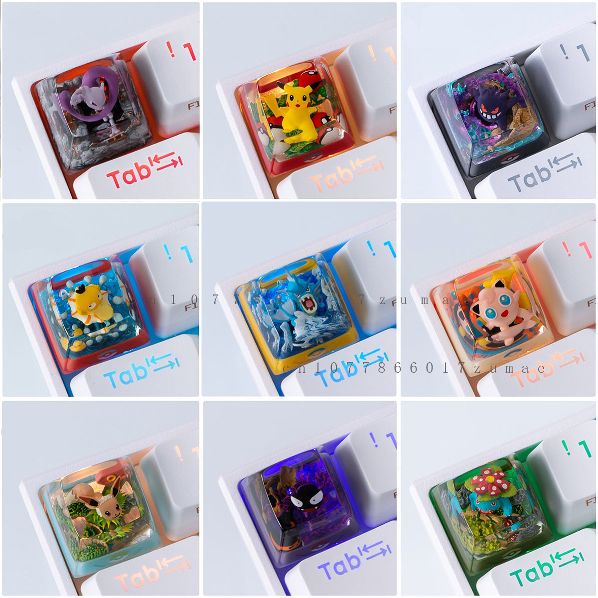 Custom Keycaps - Pokemon Anime nasadki na klawisze Gengar