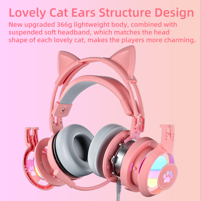 Pc Gaming Earbuds - Różowy zestaw słuchawkowy do gier na