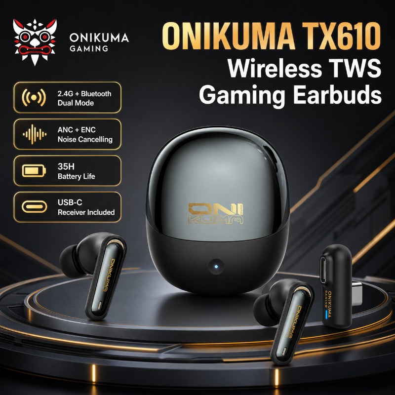 Pc Gaming Earbuds - Bezprzewodowe słuchawki gamingowe ONIKUMA TX610, tryb