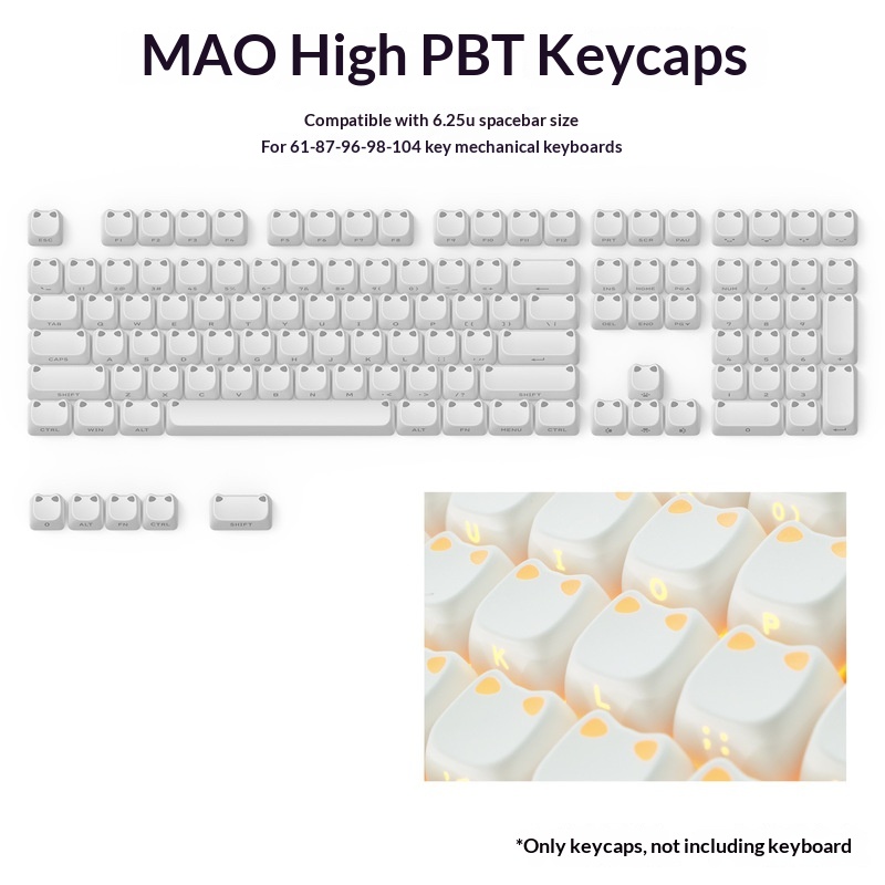 113 klawiszy MAO, przezroczyst – Custom Keycaps recenzja i cena